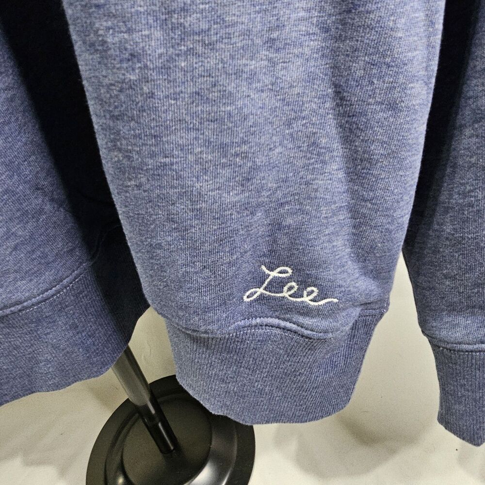 Vintage Lee Heavyweight Blue Size XL Pullover Sweatshirt Blank - Picture 2 of 9